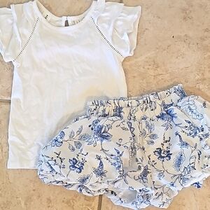 Janie and Jack set top and bubble short